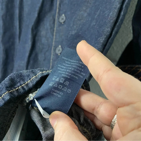 Tommy Hilfiger Denim Shirtdress Ruffle Hem NEW Size 8/10 Casual Chic Americana - Picture 13 of 16